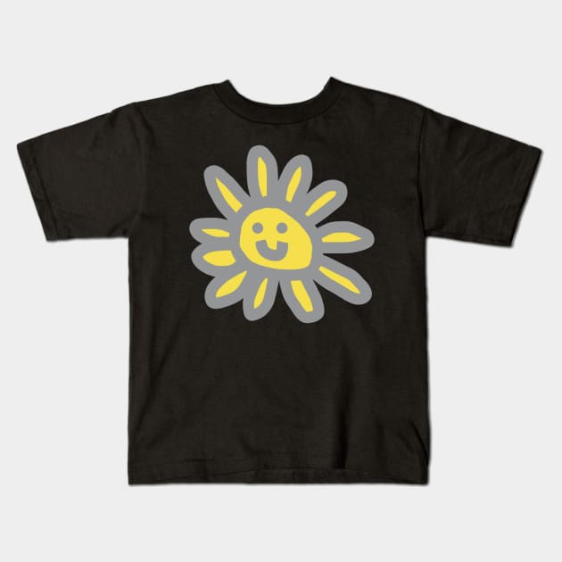 Ultimate Gray Daisy with a Face Kids T-Shirt by ellenhenryart